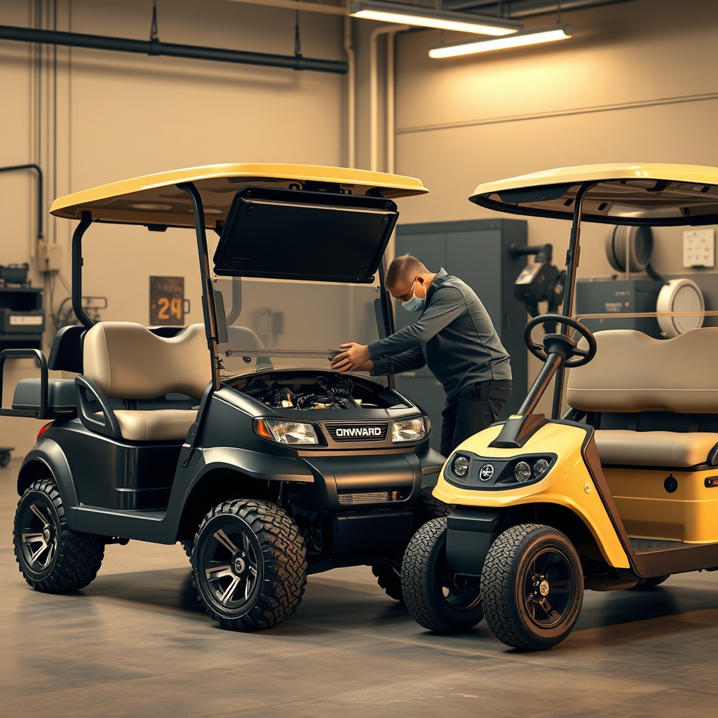 <clean photorealistic photo/illustration of a mechanic checking the engine bay of a Club C