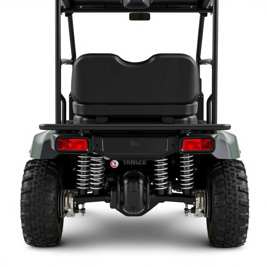 <clean photorealistic photo/illustration of a Yamaha Drive2 PTV with rear seat kit and vis